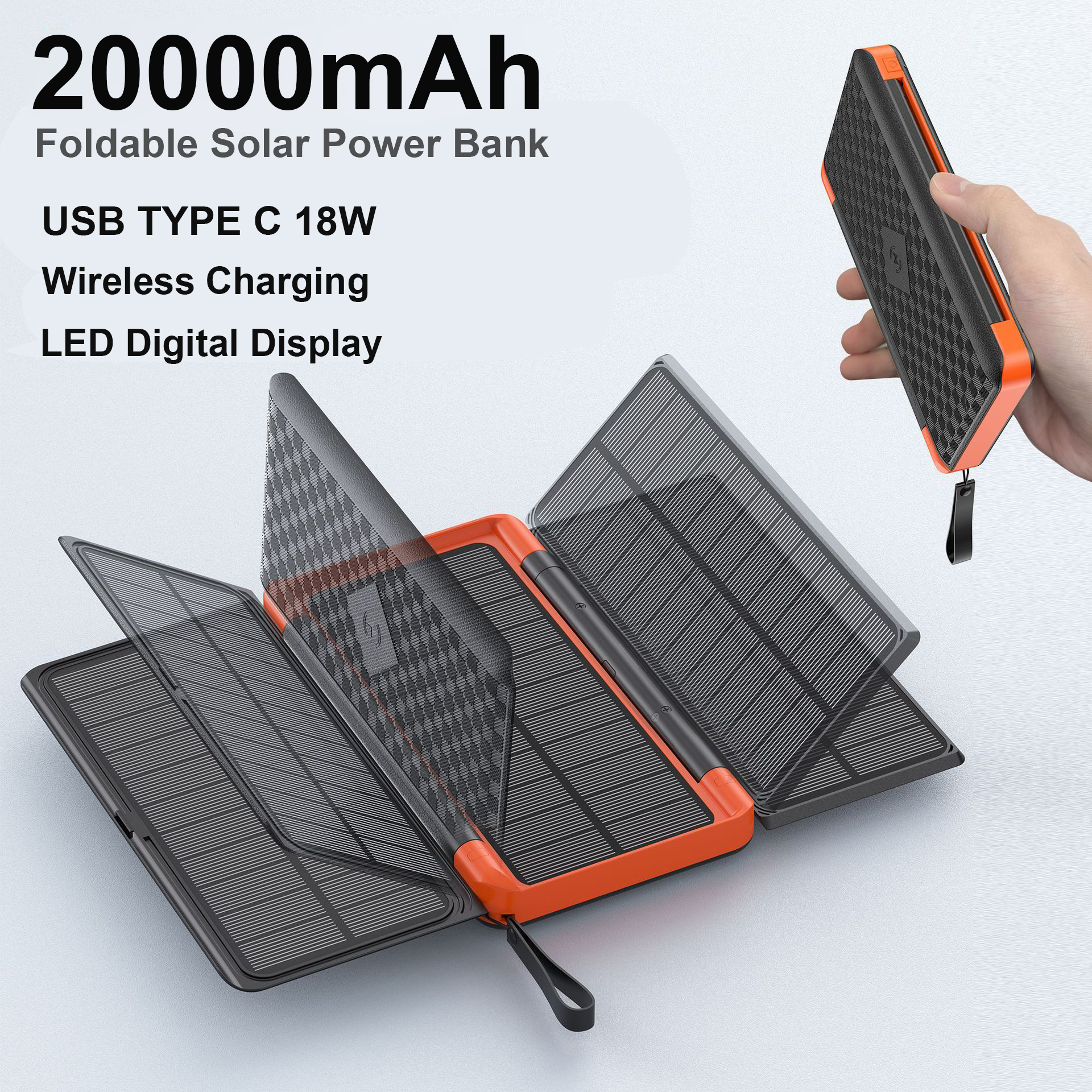 Usb Charger Dynamo - 20000mAh outdoor Solar Power Bank with