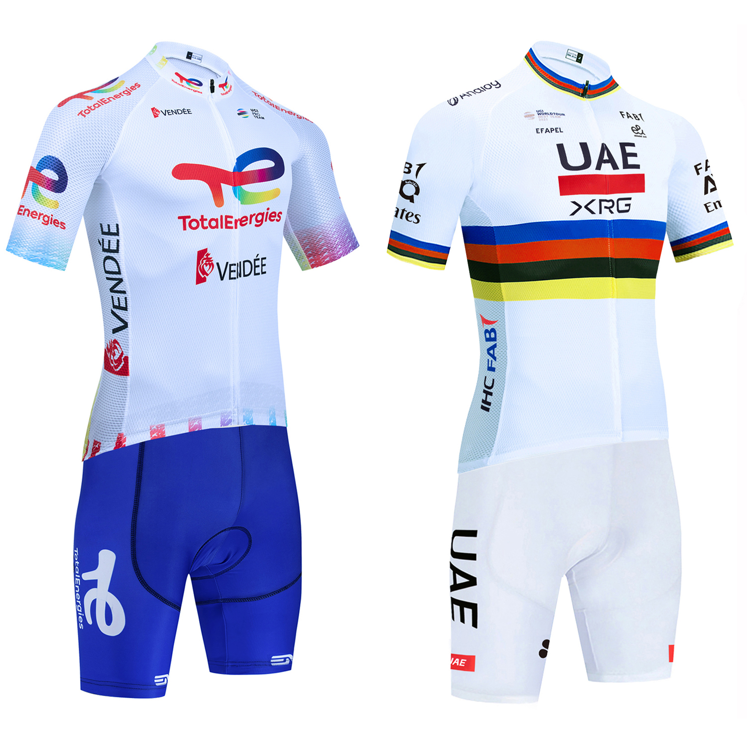 Cycling Commute Shorts - New UAE Cycling Jersey White TOTAL