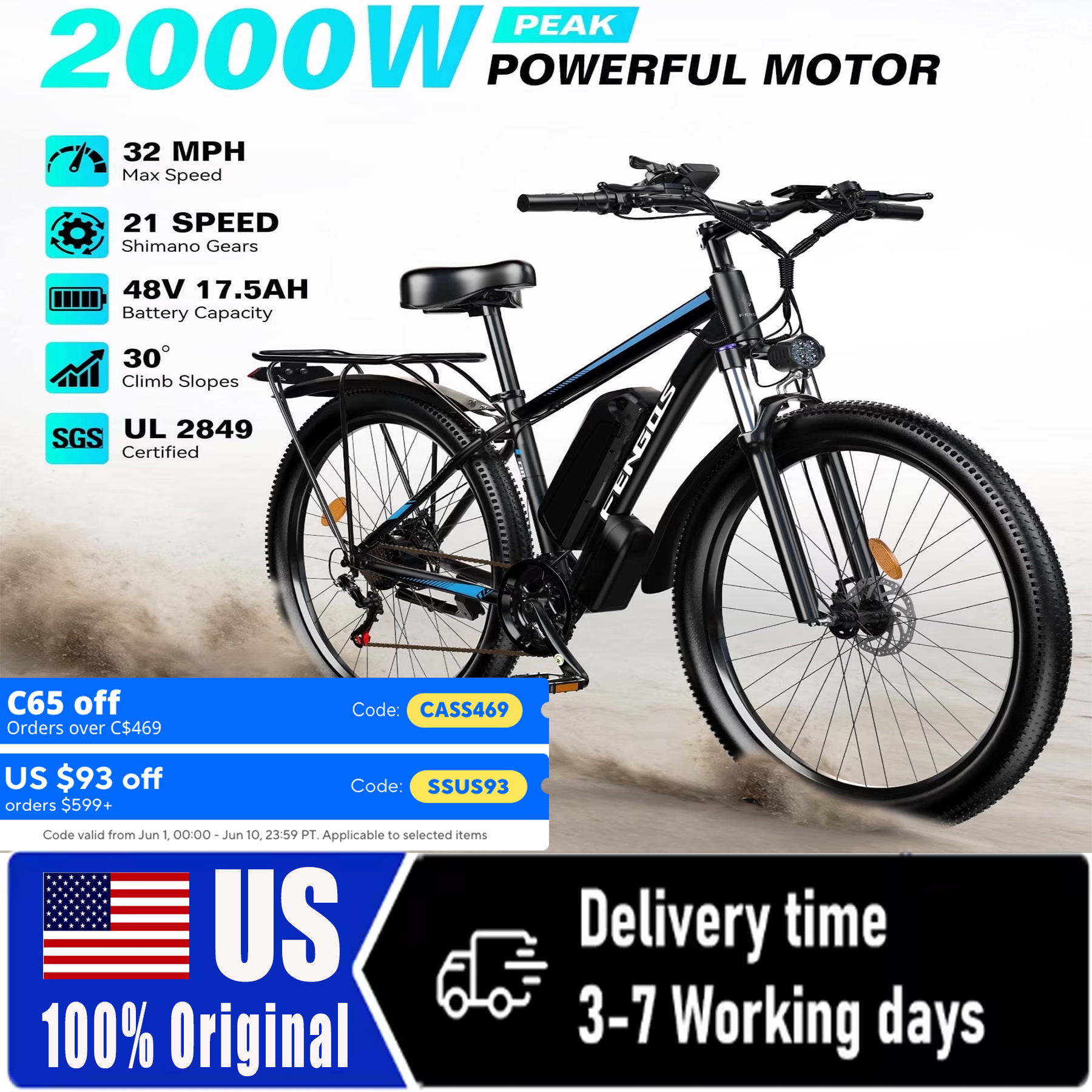 FEANGQS Q8 2000W adult electri – Cycling Commute Distance recenzja i cena