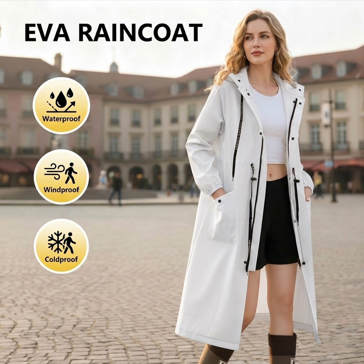 Women Long Waterproof Rain Jac – Cycling Rain Jacket Commute recenzja i cena