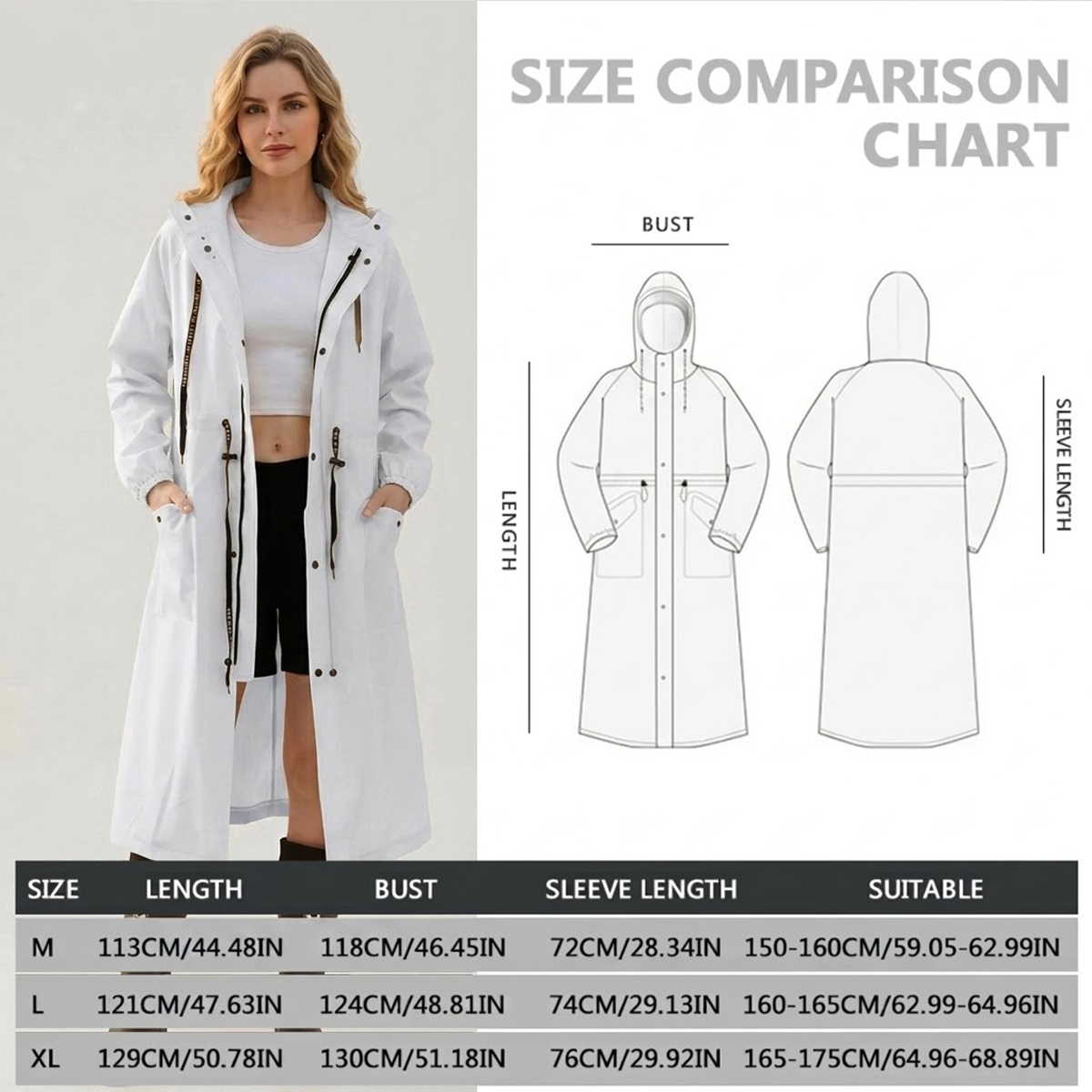 Women Long Waterproof Rain Jac – Cycling Rain Jacket Commute recenzja i cena