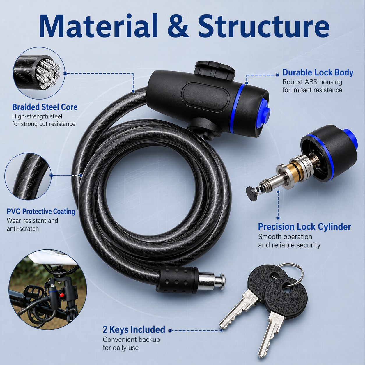 PINMOAP 1PC Universal Bike Loc – Commuter Bike Lock recenzja i cena