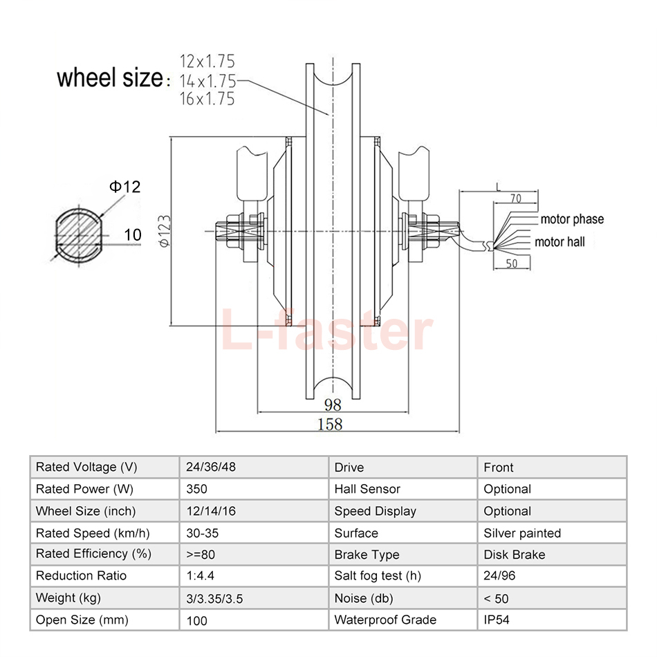 Brushless Gear DC Electric Bik – Dynamo Hub Front recenzja i cena