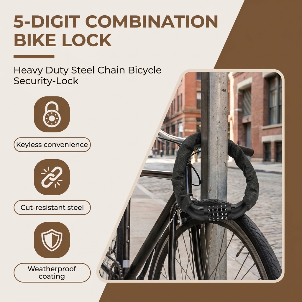 5-Digit Combination Bike Lock  – Commuter Bike Lock recenzja i cena