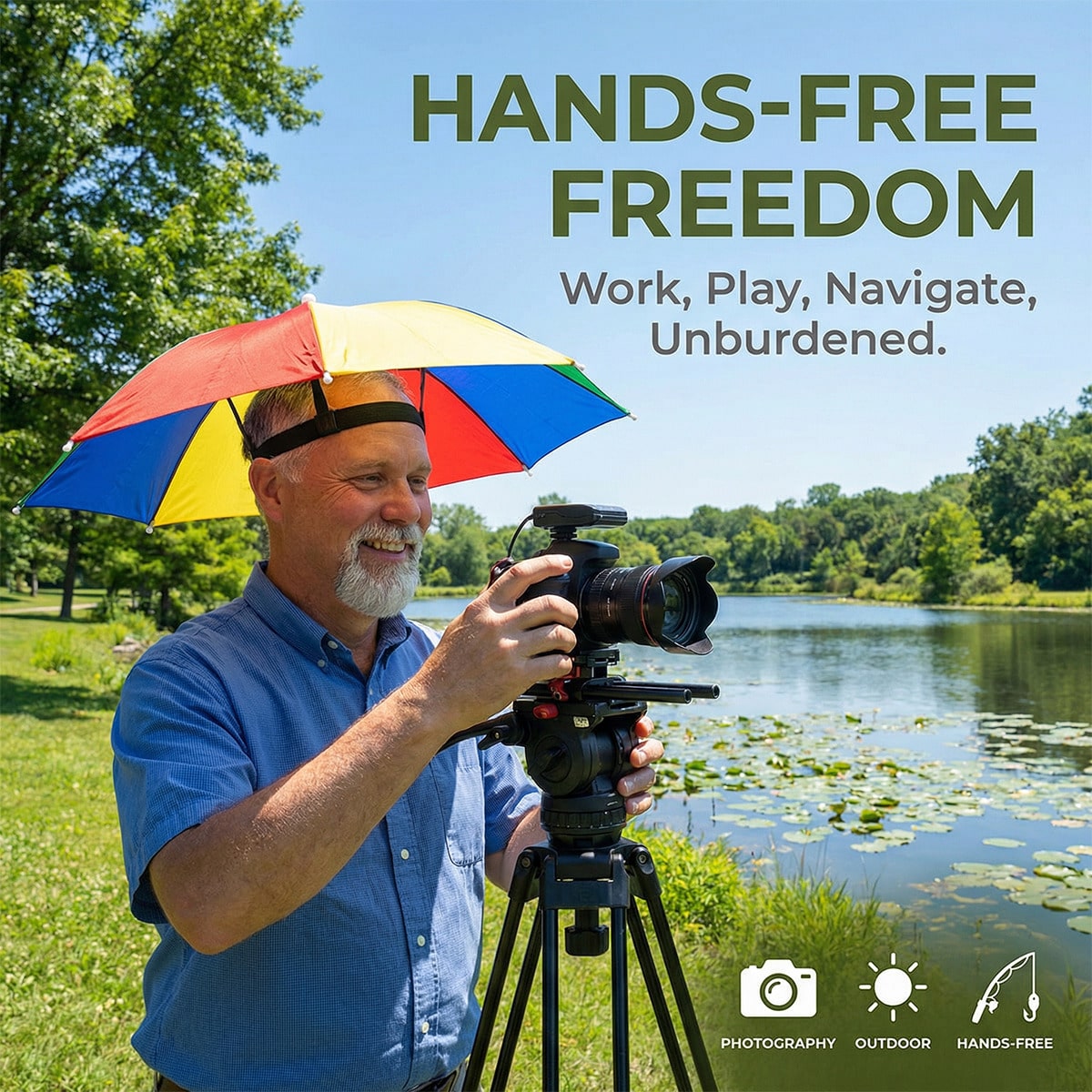 Hands Free Head Wear Umbrella  – Cycling Commute In Rain recenzja i cena