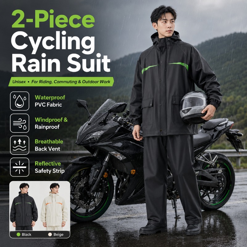 Unisex 2-Piece Waterproof Cycl – Cycling Commute In Rain recenzja i cena