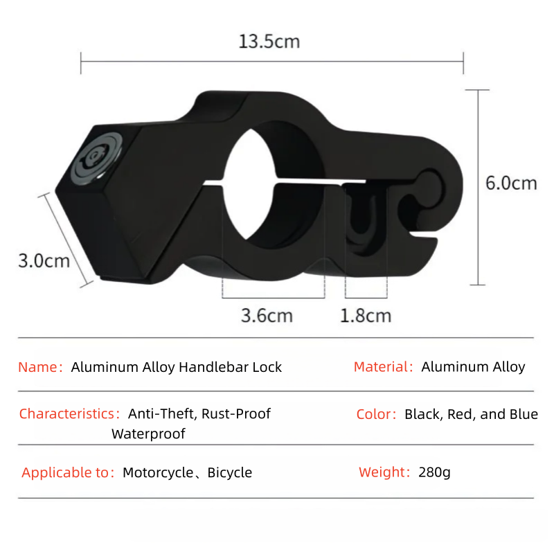 Motorcycle & Bicycle Handlebar – Commuter Bike Lock recenzja i cena